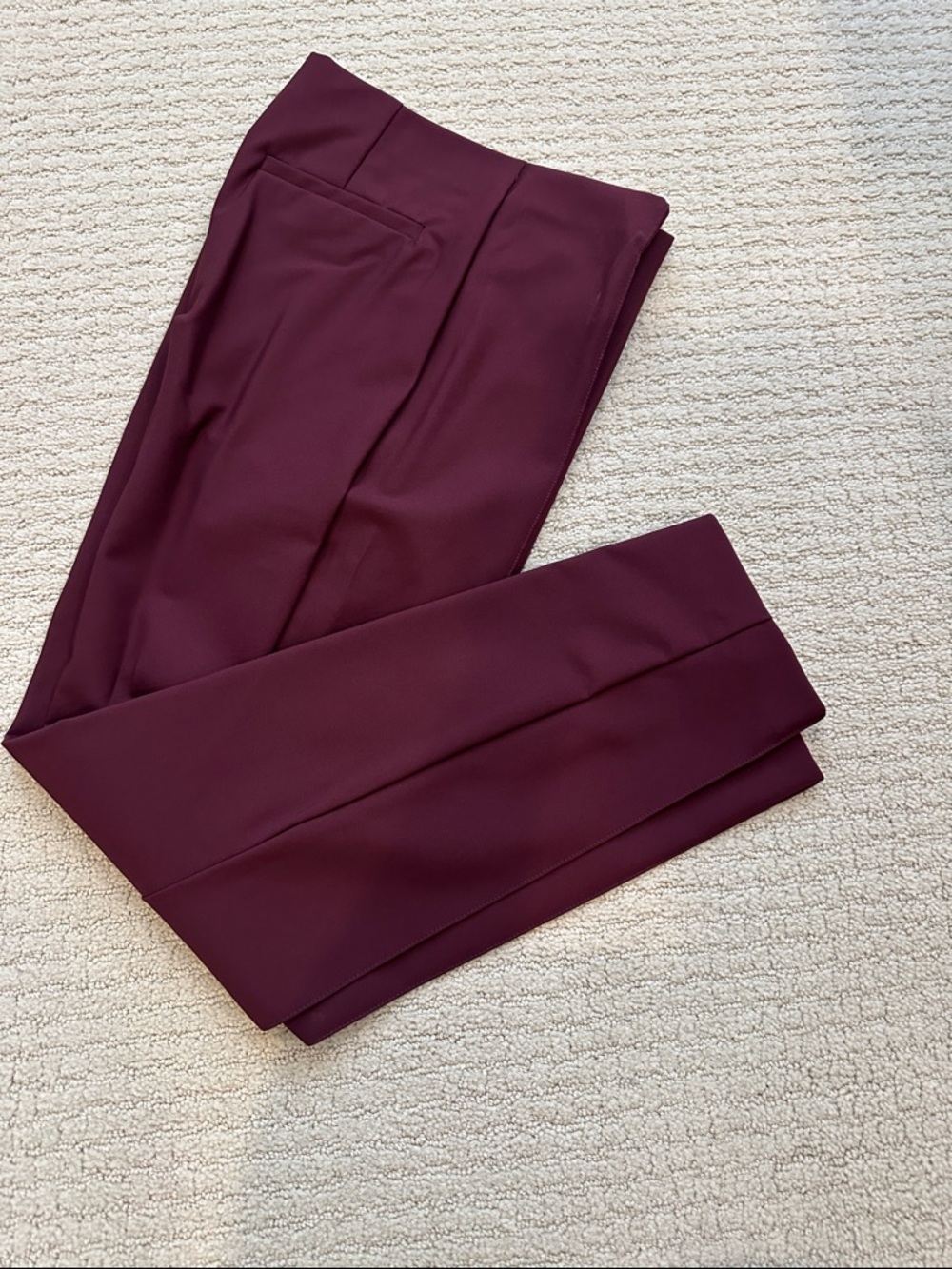 Nicole Miller Cropped Dress Pants in Deep Burgundy NWOT